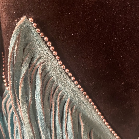 Vintage Fringe & Leather Sweater - Picture 8 of 10